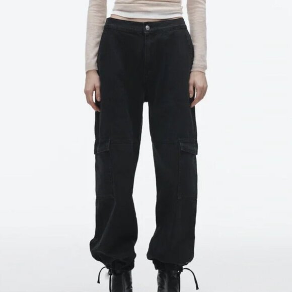 Zara Black Cargo Jeans - Picture 1 of 12